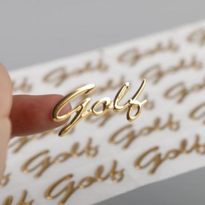 China Waterproof Customized Gold Metal Three-Dimensional-Thin Signs / Convex Logo Stickers Transparent Metal Stickers Customized Stickers for sale