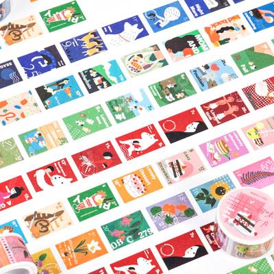 China Custom Pita Washi Purchase OEM Pita Bread Roll Print Waterproof Sticker Roll Custom Cinta Vintage Scrapbook Stamp Washi Tape for sale