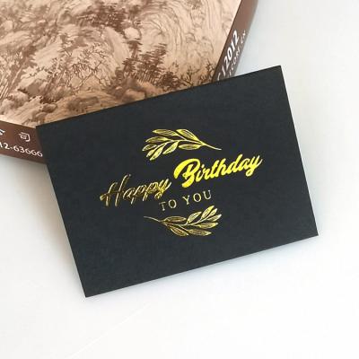 China Europe Business Party Custom Printing Funny Black Thank You Cards Best Wishes Happy Birthday Plain Greeting Card With Logo for sale