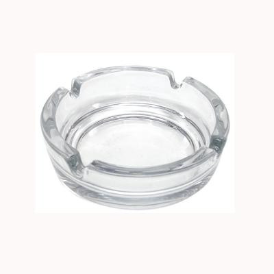 China Crystal Creative Round Household Glass Ashtray Multi Slot Insect Desktop Transparent Soot Micro Round Label for sale