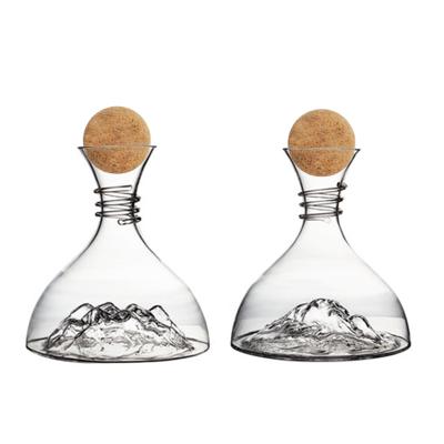 China New HOT Classic/Postmodern Waterfall 1800ML Crystal Glass Decanter Belt Shaped Fast Decanter Household Wine Decanter for sale