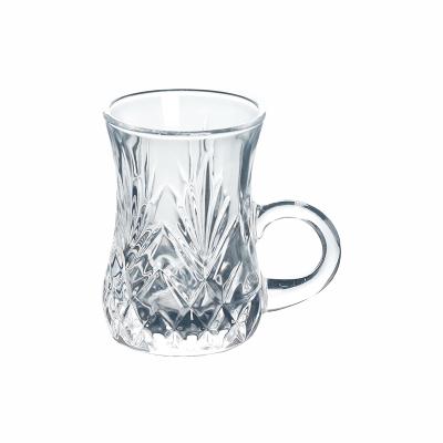 China Water Sustainable Transparent Funny Glass Green Black Tea Mug With Handle for sale