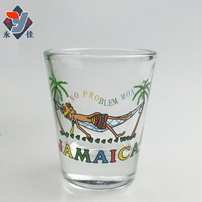 China Custom White 1.5oz 1.75oz 50ml Whiskey Shot Glass Cup Durable Wholesale Shot Glasses Custom Shot Glasses Customized Logo Acceptable for sale