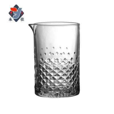 China Large Viable Glass Mixer Glass Bar Glass Mixing Cocktail Engraving Mixer Shake Set for sale