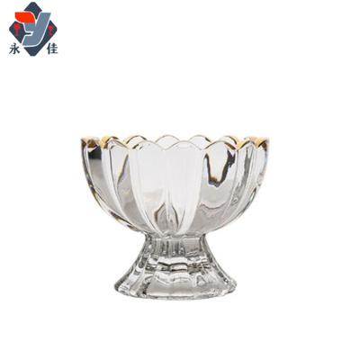 China Viable Flower Shape Design Tulip Milkshake Ice Cream Top Glass Cup For Dessert Waffle Ice Cream Bowl Latte Glass-to-Glass Ice Cream Bowl for sale