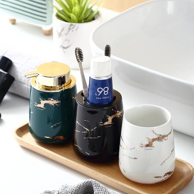 China Ceramic Foam Soap Dispenser Marbled Lotion Bottle Bottle Hand Sanitizer Soap Bottle Separately for sale