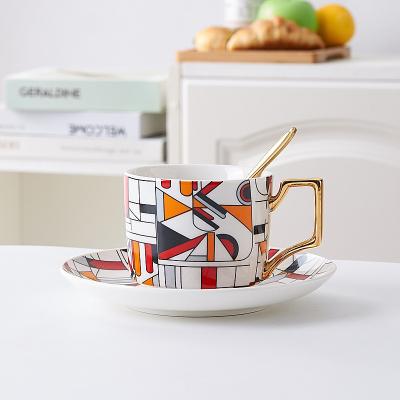 China Viable English Afternoon Tea Cup Ceramic Cup And Saucer Set Porcelain Tea Cups And Saucers for sale