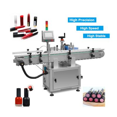 China Collection Automatic Lipstick Small Blood Food Alcohol Round Tube Top And Bottom Bottle Adhesive Labeling Machine for sale