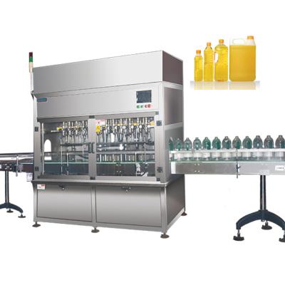 China Full Automatic Food Lubricants Food Edible Oil Juice Bottle 12 Heads Filling Machine Production Line for sale