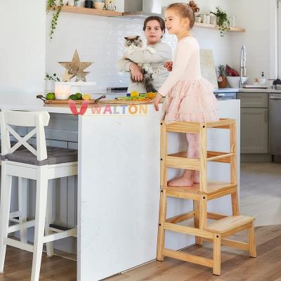 China Modern Toddler Tower Kids Step Stool Kitchen Aid Step Stools For Kids And Toddlers 2 Step Sneak With Safety Rail for sale