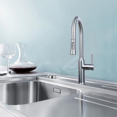 China Spray /Stream Factory Direct Sale Luxury High Quality Tap Steel Single Handle Pull Down Upc Kitchen Faucet For Hotel Apartment Kitchens for sale