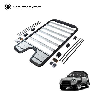 China New Arrived Aluminum Alloy Land Rover Defender 110 Gallery Range Rover Roof Rail For Defender 2020 New Design Accessories for sale