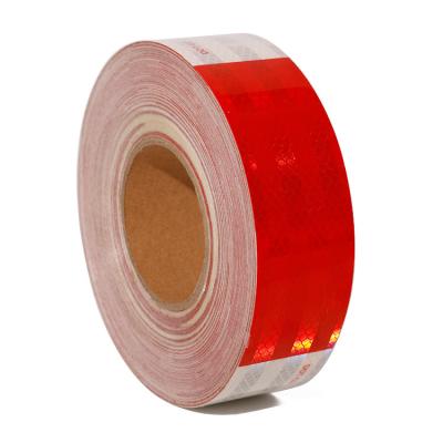 China Untearable Safety DOT-C2 Prismatic Reflective Tape Waterproof Sticker Red and White Reflective Tape for Outdoor Trucks for sale