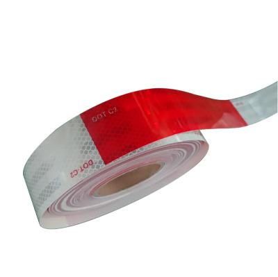 China Custom Tearable Retro Printed Red and White Webbing Tape Reflective Sticker For Motorcycle Safety for sale