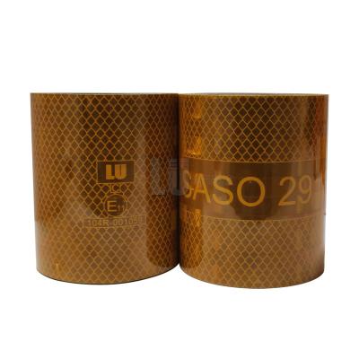 China 2 Inch 4 Inch SASO Truck Yellow Tearable Reflective Tape Aluminating Truck Evidence Warning Device for sale