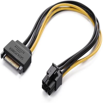 China COMPUTER Sata Power Cable Sata15 Pin To 6 Pin PCI Express 8 Inch Graphics Video Card Power Cable Adapter for sale