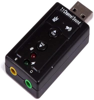 China USB 7.1 Channel USB External Sound Card Audio Adapter (Sound Card) Usb-s-01 Black for sale