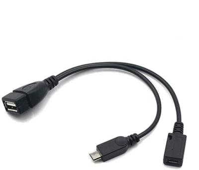 China Camera 2-in-1 Micro USB to USB Adapter (OTG Cable + USB Power Cable from TV) for sale