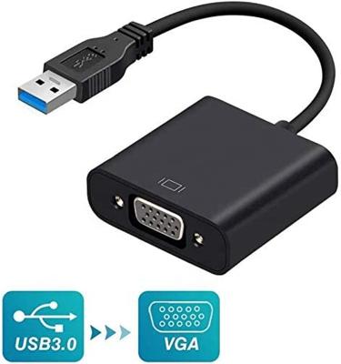 China Multimedia USB to VGA Adapter, USB 2.0/3.0 to VGA Adapter Multi-Display Video Converter 1080P External Video Card for Computer for sale