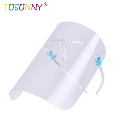 China Viable Clear Plastic Dental Face Shield Cover Transparent Plain Plastic Face Shield Face Mask With Eye Shield for sale