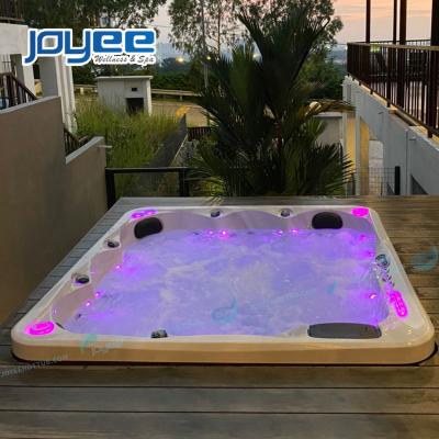 China LELESPA Scandinavian Factory Sale Led Waterfall Garden Tubs Spa Designs Portable Outdoor Hot Tub for sale