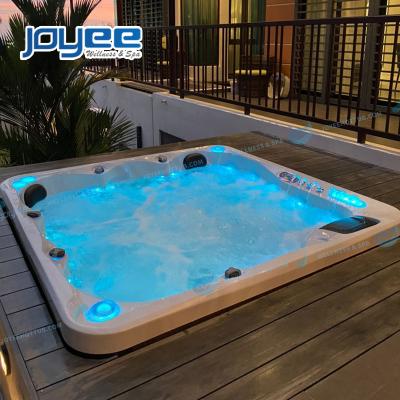 China Scandinavian LELESPA Good Quality Freestand Hot Tubs 6 Person Multifunction Spa For Sale Outdoor Balboa Bathtub for sale