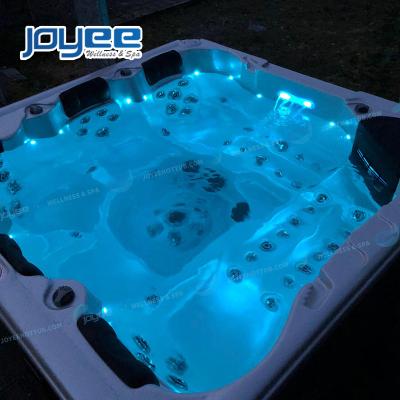 China Reasonable Price JOYEE Hot Tub Best Whirlpools 5 Person Whirlpool Contemporary Acrylic Outdoor Massage Spa With Cover for sale