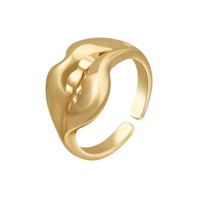 China Open Ring For Women Accessories Ring FASHIONABLE Sexy Lips Color Gold 18K Gold Plated Brass Jewelry Gift R234200 for sale