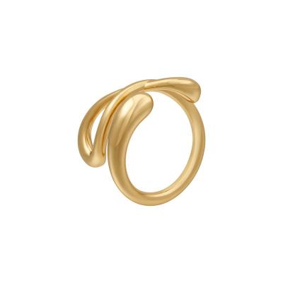 China TRENDY Adjustable Knot Geometric Irregular Opening For Women Punk Ring Latest 18K Gold Plated Brass Jewelry R234201 for sale