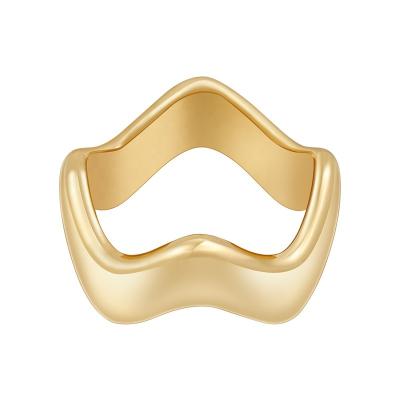 China Punk Geometric Wave Ring Stacking Matching Accessories Latest 18K Gold Plated Brass Jewelry For Women Party Ring R234211 for sale