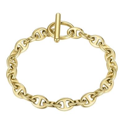 China TRENDY Hog Nose Chain OT Buckle Accessories 14K Gold Plated Stainless Steel Jewelry Gold Color Bracelets Wholesale For Women Gift Party for sale