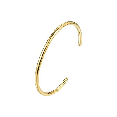 China FASHIONABLE C Shape Latest Cuff Bangles 18K Gold Plating Stainless Steel Bangles High Quality Trendy Jewelry For Women Gift Party B8788 for sale