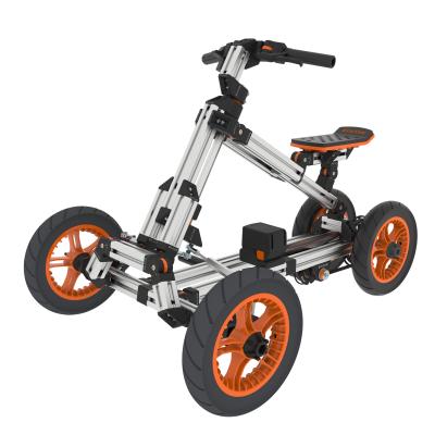 China 2021 DOCYKE Luxury 26IN1 Assemble Building Block Electric Kid Tricycle Go Kart Kit Ride On Car for sale