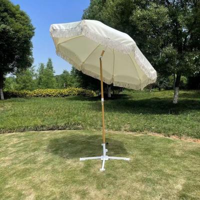 China Custom Hot Sale OEM 200CM Minimalist Outdoor Beach Camping Fishing Tassel Beach Umbrellas for sale