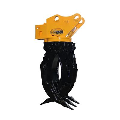 China Hydraulic Wooden Farms Excavator Mini Rotating Log Grapple Clamp for sale