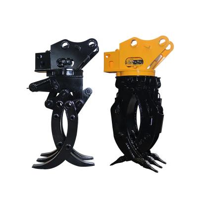 China Hydraulic Trusses Yantai Excavator Attachments Manufacturer Excavator Wood Rotating Grapple for sale