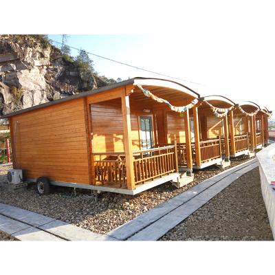 China Middle East Travelman Movable Tiny Prefab Wooden Trailer House for sale