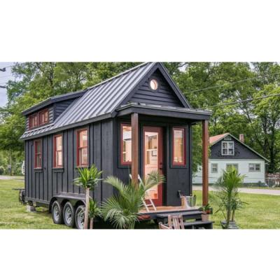 China Modern Prefab Dark Gray Small House Trailer For Living for sale