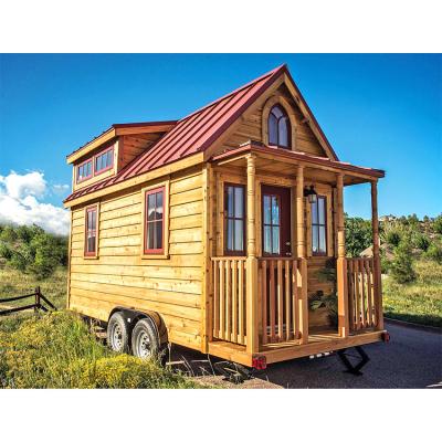 China Middle East Modern Small Movable Prefab Wooden Tiny House Trailer for sale