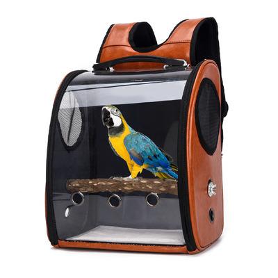 China Foldable Mesh Parrot Bird Large Carrier Outdoor Folding Travel Backpack Bag Cage Stored for sale