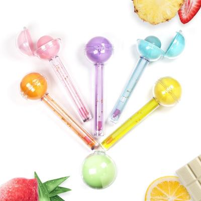 China Lip Gloss Oil Lip Balm Ball 2 in 1 Fruit Flavor Bar Fruit Flavor Candy Lip Ball Waterproof Foreign Trade No Logo for sale