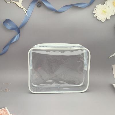 China Fashion Travel Cosmetic Organizer Clear PVC Makeup Bag Customized Logo Pvc Clear Tote Bag for sale