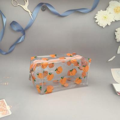 China Japan Style Customized Transparent PVC Makeup Bag Logo Travel Cosmetic Organizer Clear for sale