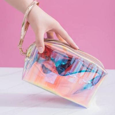 China Fashion Wholesale TPU Holographic PVC Laser Cosmetic Bag for sale