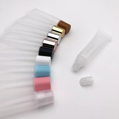 China Lipstick Filling Clear Lip Gloss Tubes Squeeze Tubes Lipstick Container Packaging 10ml 15ml Lip Gloss Cosmetic Tube for sale