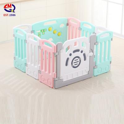 China Easy Pen Kids Rubber Fence For Baby Safety Play Combination Detachable Fold DIY Safety With Baby Toys Storage Fence For Indoor Playground for sale