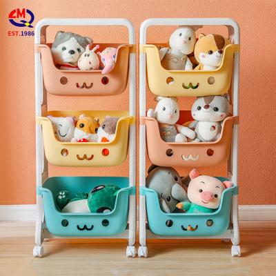 China Modern Custom Plastic Kids Furniture Book Shelves Baby Chest Corner Closet Rack Drawer Toys Storage Shelf Kids Cabinets for sale