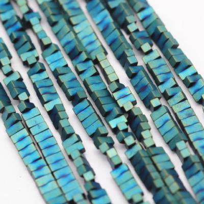 China DIY decoration; Bracelet ; Necklace ; The pearls of the earring etc. for jewelry making 2*1 mm 3*1 mm 4*1mm rectangle wholesale blue hematite stone beads gemstone loose beads for sale