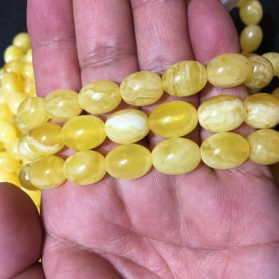 China Factory Good Quality Natural White And Yellow Baltic Muslim Prayer Bead Customized By Natural Amber Stone Loose Ball Beads Wholesale for sale