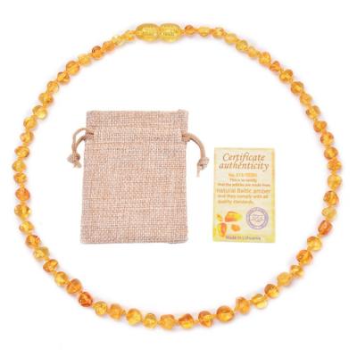 China Good Quality Amber Necklace Cute Baby Teether Rosary Bead To Teeth for sale